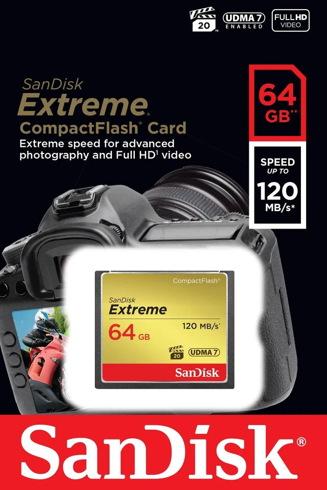 Alt view image 5 of 5 - SANDISK 64GB Extreme CompactFlash Memory Card, UDMA 7