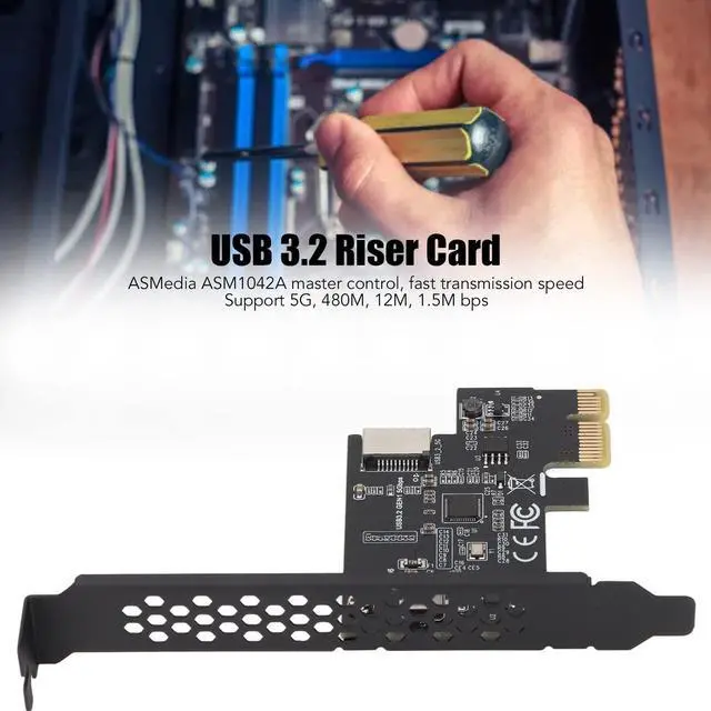 PCIE to Type E Riser Card Expansion Card, USB3.2 PCI E Riser Card for 7 ...