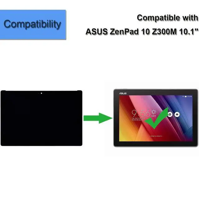 Alt view image 4 of 4 - LCD Display Compatible with ASUS ZenPad 10 Z300 Z300M 10.1" LCD Touch Screen Display Digitizer Assembly + Tools(Black)