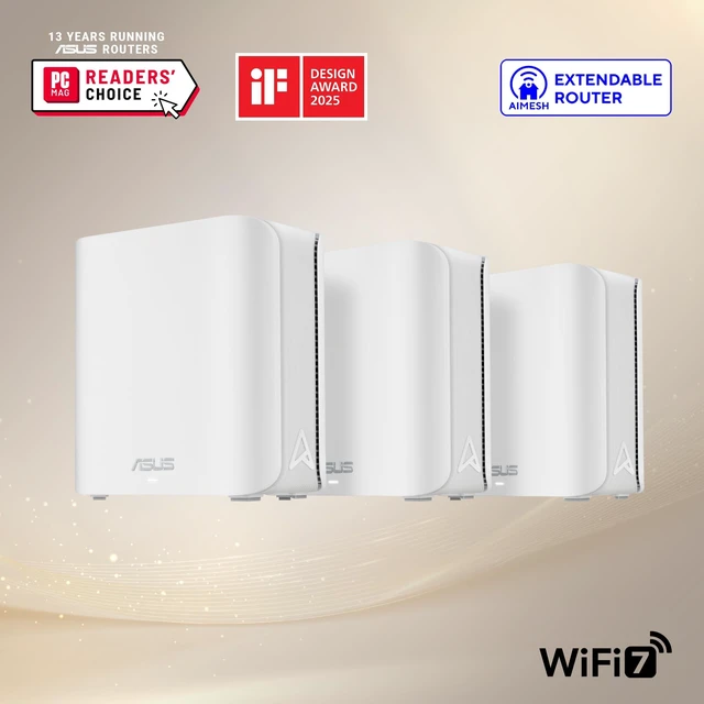 Alt view image 3 of 5 - ASUS ZenWiFi BD4 WiFi 7 Mesh Router - 6,500 sq. ft., 3.6 Gbps (3 Pack)