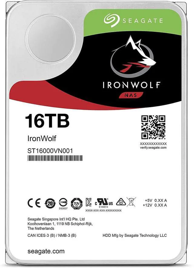 Alt view image 2 of 5 - Seagate IronWolf 16TB NAS Internal Hard Drive HDD CMR 3.5 Inch SATA 6GB/S 7200 RPM 256MB Cache for Raid Network Attached Storage, with Rescue Service (ST16000VN001)