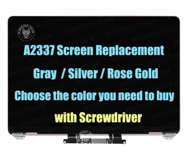 Alt view image 2 of 5 - Screen Replacement for MacBook Air M1 2020 A2337 EMC 3598 LCD Display Retina Full Assembly 13.3" 2560x1600 (Rose Gold)