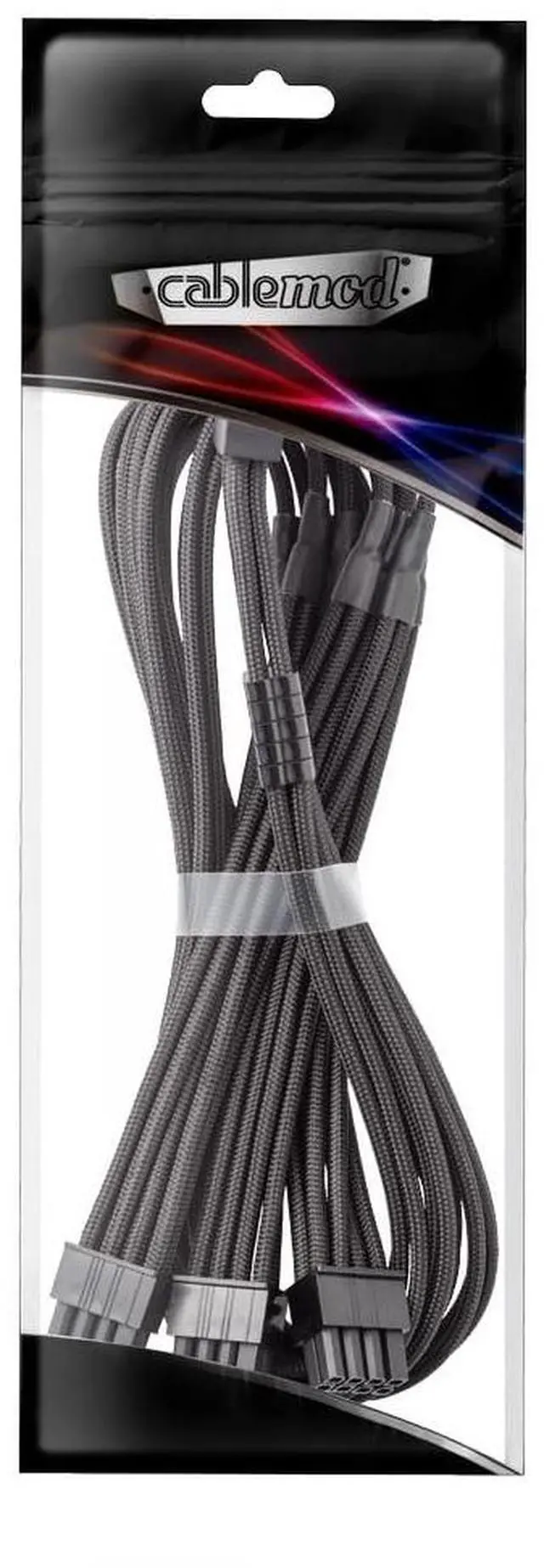 Alt view image 4 of 4 - CableMod RT-Series Pro ModFlex Sleeved 12V-2x6 12VHPWR 90 StealthSense PCIe Cable for ASUS/Seasonic/Phanteks (Variant B, Black)