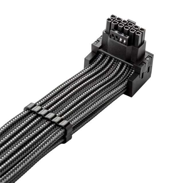 Alt view image 2 of 3 - CableMod Pro ModMesh Sleeved 12V-2x6 PCIe Cable for EVGA (Carbon,2x8p,90A)