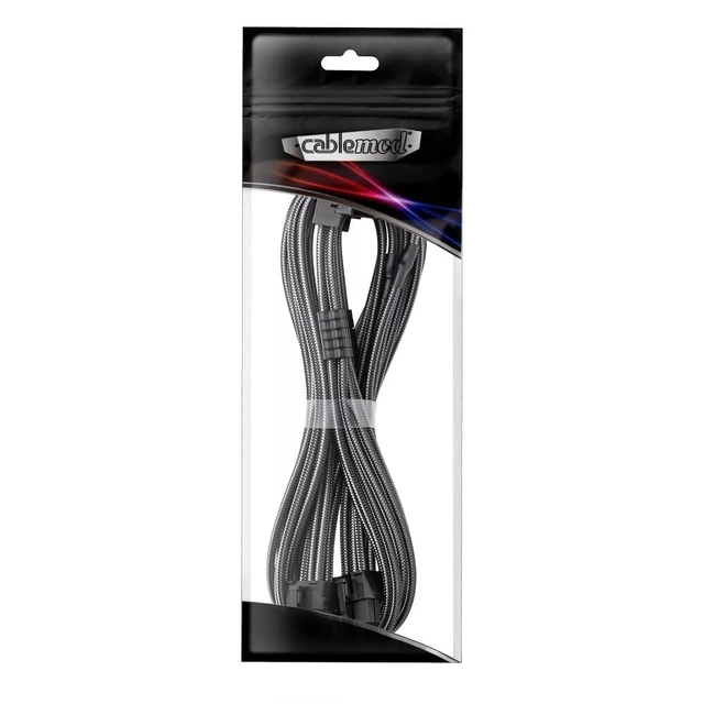 Alt view image 3 of 3 - CableMod Pro ModMesh Sleeved 12V-2x6 PCIe Cable for EVGA (Carbon,2x8p,90A)