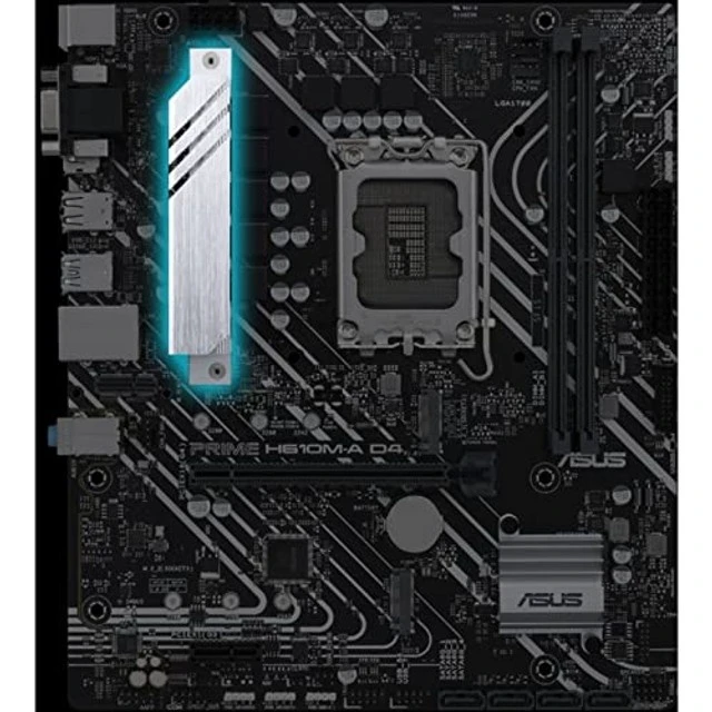 Alt view image 2 of 2 - ASUS Prime H610M-A D4-CSM LGA 1700(Intel 12th Gen) Micro-ATX Commercial Motherboard (PCIe 4.0, DDR4, 2xM.2 Slots,1Gb LAN, Rear USB 3.2 Gen 2 Ports, DP/HDMI/D-Sub, SPI-TPM Header, ACCE)