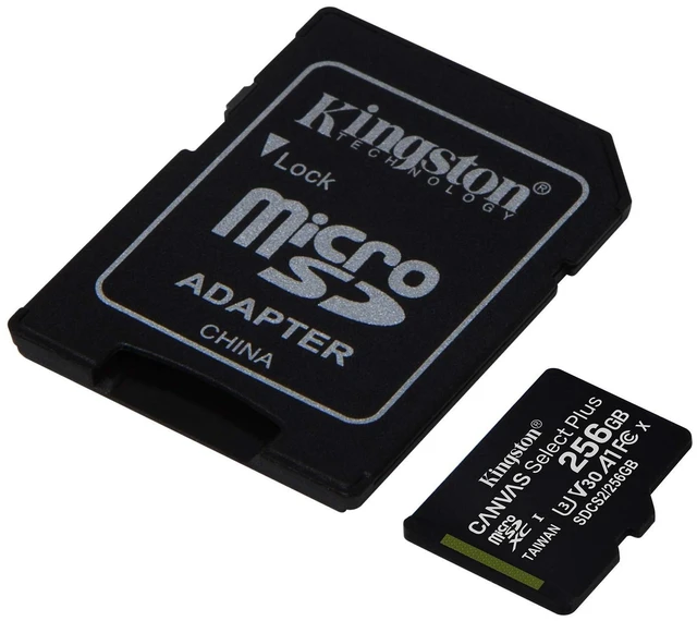 Alt view image 3 of 5 - Kingston 256GB Canvas Select Plus microSDXC Card ^^ Up to 100MB/s ^^ A1 Class 10 UHS-I ^^ with Adapter ^^ SDCS2/256GB