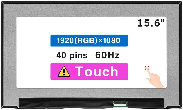 Main image of 15.6" Screen Replacement NV156FHM-T0C for DELL D/PN: 0559D1 0M5DY2 LCD Display Panel 40 pin (FHD 1920x1080 Touch)