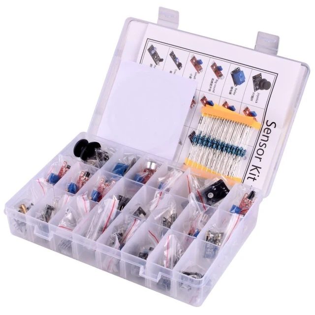 Alt view image 2 of 5 - kuman Compatible For Arduino Raspberry pi Sensor kit, 37 in 1 Robot Projects Starter Kits with Tutorials Compatible for Arduino RPi 3 2 Model B B+ K5