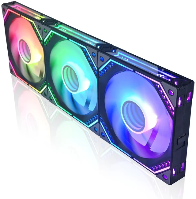 Main image of DS Wireless Assembled Case Fans, Case Fans, 120MM LED Fans for PC Case, Computer CPU Cooler, Liquid Cooled Radiators System, Compatible with ASUS Aura, MSI Mystic Light (3Pack RGB Fans, G