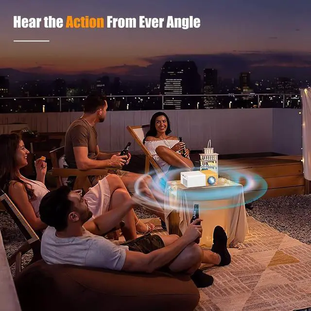 Alt view image 6 of 7 - Mini Projector, Portable Pico Full Color LED LCD Video Projector for Children Present, Video TV Movie, Party Game, Outdoor Entertainment with HDMI USB AV Interfaces and Remote Control