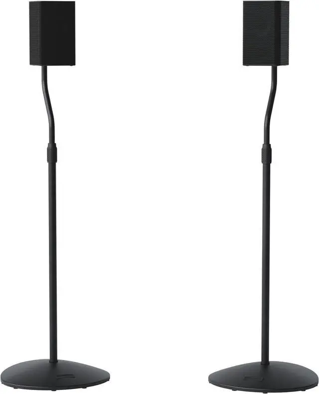 Main image of Speaker Stands Pair for Satellite & Bookshelf Speakers up to 3.5lbs  10 Height Adjustment  Includes L-Shaped Bracket & Keyhole Adapter for Compatibility  Easy DIY Assembly