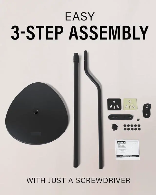 Alt view image 7 of 7 - Speaker Stands Pair for Satellite & Bookshelf Speakers up to 3.5lbs  10 Height Adjustment  Includes L-Shaped Bracket & Keyhole Adapter for Compatibility  Easy DIY Assembly