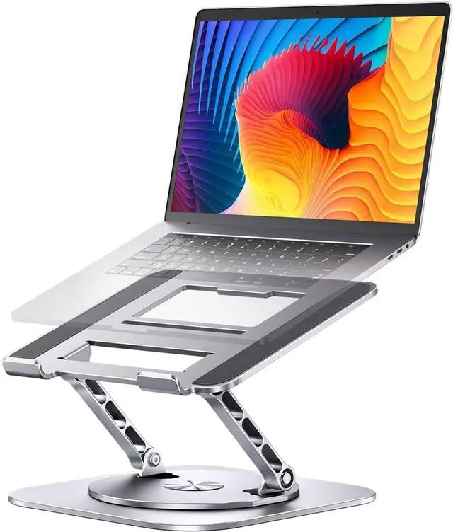 Main image of FORAdjustable Computer Stand with 360 Rotating Base, Ergonimic Foldable Laptop Riser for Desk Compatible with MacBook Pro/Air Notebook up to 16 Inches, Silver