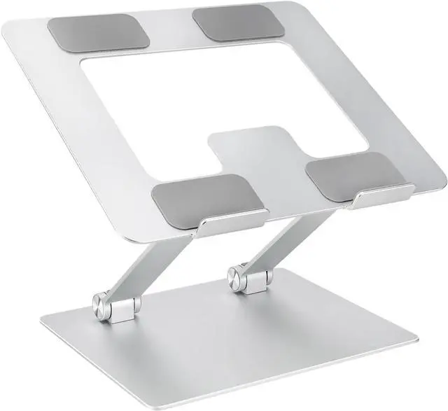 Main image of Sturdy and Portable Ergonomic Laptop Stand for Desk, Adjustable Riser, Fits all Laptops and Notebooks up to 17.3 Inch, Silver, 10 x 8.7 x 6 in