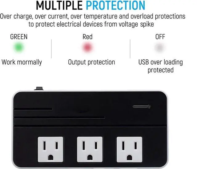 Alt view image 5 of 7 - for230-Watt Step Down 220V to 110V Voltage Converter & International Travel Adapter/Power Converter with USB-C Port 18W - [Use for USA Appliance Overseas in Europe, AU, UK, Ireland, etc.]