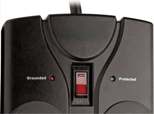 Alt view image 4 of 7 - TLP808B 8 Outlet Surge Protector Power Strip, 8ft Cord Right Angle Plug, Black, Lifetime Insurance