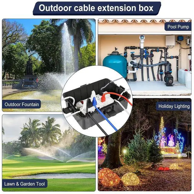 Alt view image 6 of 7 - Large Outdoor Electrical Box Waterproof, IP54 Extension Cord Cover Weatherproof Outdoor Outlet Covers, Protect Power Strip, Timer Outlet, Plug, Socket, Holiday Light, Black (12 x 9X 5 inch)
