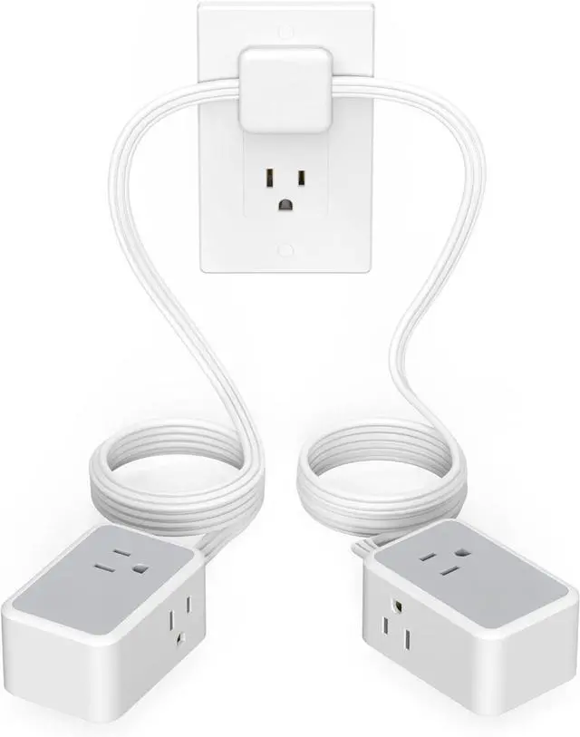 Main image of Twin Extension Cord 12 FT, Double Ended Flat Plug Surge Protector Power Strip, 3 Non Blocking Outlets 6 Feet Power Splitter Each Side, Dual Split Outlet Extension for Home Office Dorm Room