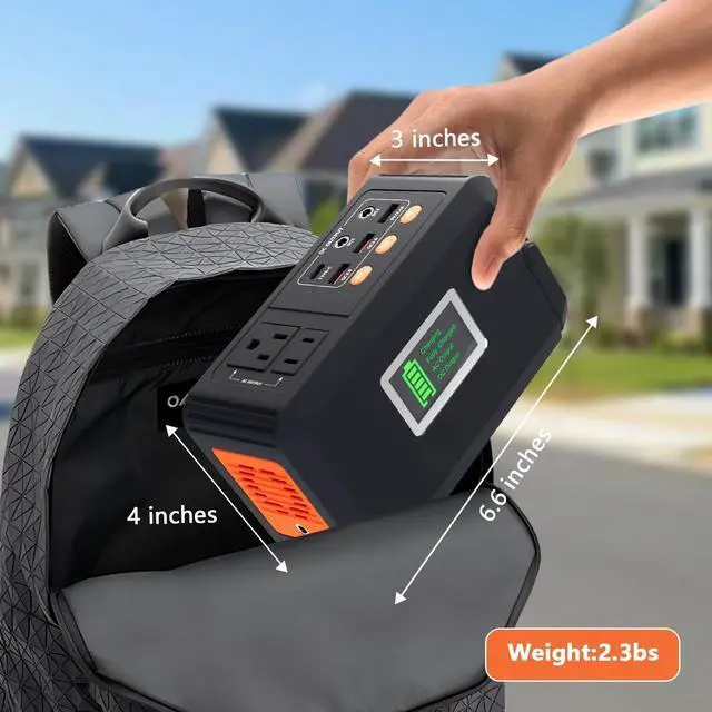 Alt view image 3 of 7 - Portable Power Station, 88Wh Solar Generator, Lithium Battery Power with 110V AC 150W Peak Socket/DC/USB/LED Light for Outdoor Camping Trip Hunting Emergency