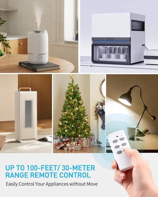 Alt view image 6 of 7 - FOR-Remote Control Power Strip with 3 USB Surge Protector Power Strip with 3 RF Controlled Outlets, 5ft Extension Cord, 15A/1875W Remote Control Outlet for Household and Workstation Appliances