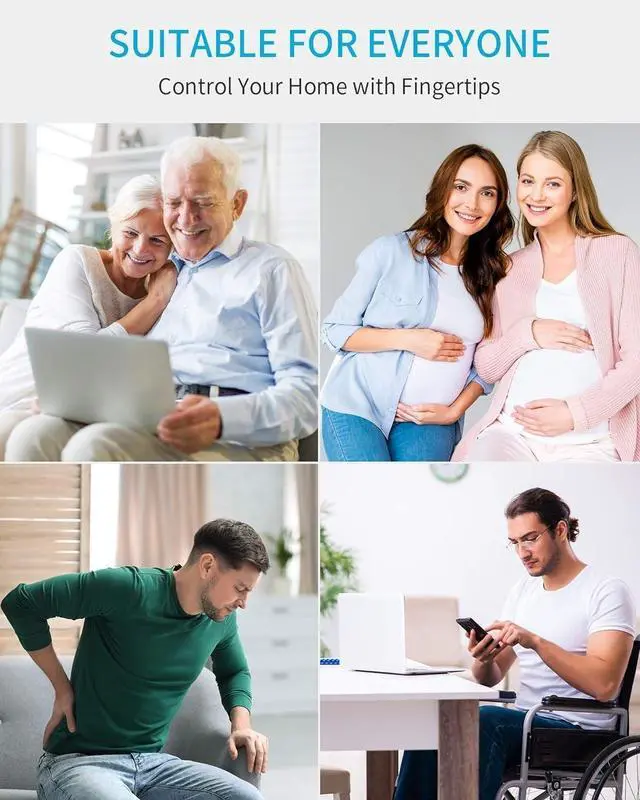 Alt view image 7 of 7 - FOR-Remote Control Power Strip with 3 USB Surge Protector Power Strip with 3 RF Controlled Outlets, 5ft Extension Cord, 15A/1875W Remote Control Outlet for Household and Workstation Appliances