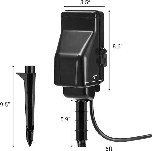 Alt view image 2 of 6 - WiFi Smart Yard Stake Plug with 6 Outlets, Voice Control, Waterproof Power Stake Timer with 6Ft Cord, Alexa&Google Assistant Compatible, 1875W/15A, for Halloween/Christmas Decoration Lights