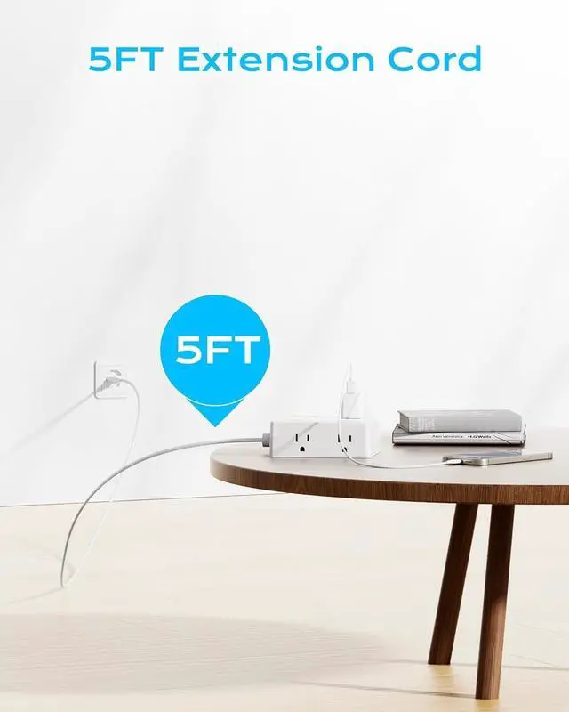 Alt view image 4 of 6 - forEuropean Travel Plug Adapter, Power Strip with EU UK US Plug Adapter, 8 Outlets 4 USB Ports with 5ft Extension Cord, International Power Adapter for US to Europe UK