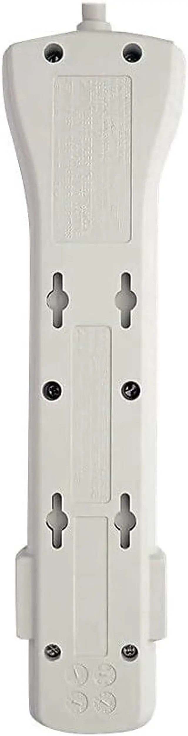 Alt view image 5 of 7 - 7 Outlet Surge Protector Power Strip, 7ft Cord, Right Angle Plug, 2160 Joules, & $75,000 INSURANCE (SUPER7) Ivory