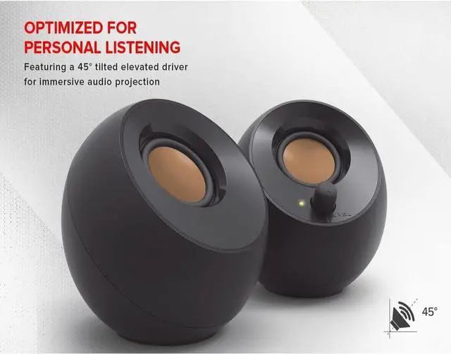 Alt view image 2 of 5 - Pebble 2.0 USB-Powered Desktop Speakers with Far-Field Drivers and Passive Radiators for Pcs and Laptops (Black)