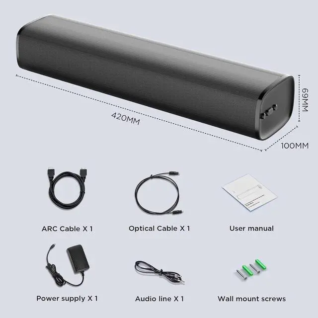 Alt view image 4 of 7 - TV Sound Bar, Sound Bars for Smart TV Bluetooth 5.0 Soundbar 50W 17Inch Soundbars with ARC/Optical/AUX Connection Surround for Home Theater Audio TV/PC/Gaming/Projectors