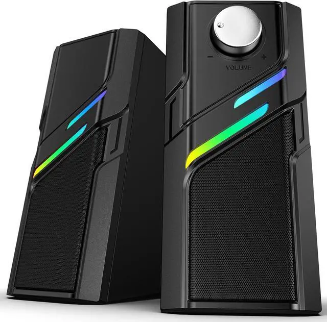 Main image of forComputer Speakers for Desktop PC with Easy Knob, Clear Powerful Sound, Touch Lights, Plug and Play for Computer Desktop PC, Monitors, Laptop (USB & AUX)