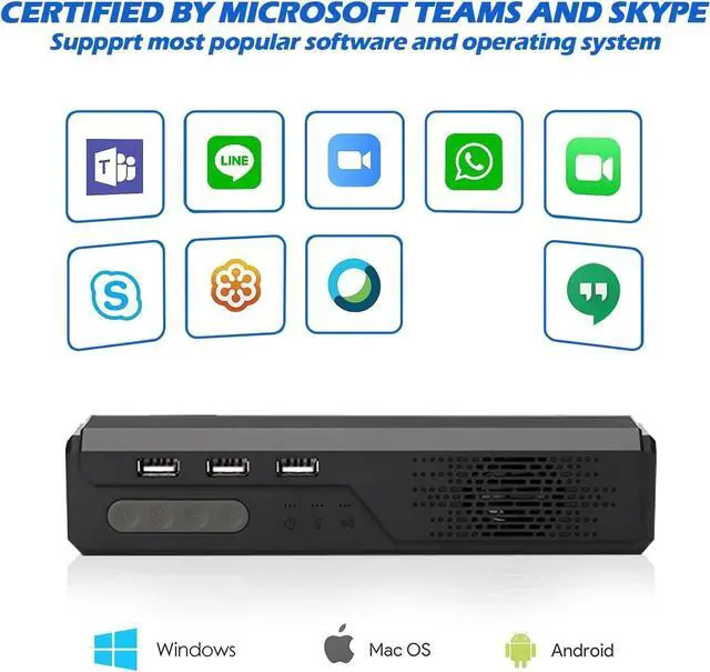 Alt view image 4 of 6 - 3 in 1 USB Computer Speaker with Microphone, PC Laptop Desktop Conference Speaker with Mic for Smart Home Office and Online Study360 Degree Enhanced Voice Pickup, Noise Reduction