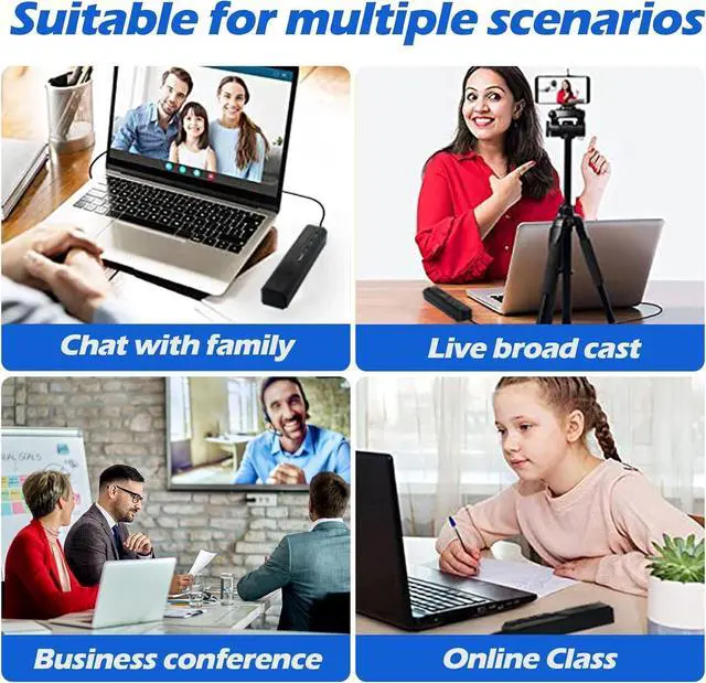 Alt view image 6 of 6 - 3 in 1 USB Computer Speaker with Microphone, PC Laptop Desktop Conference Speaker with Mic for Smart Home Office and Online Study360 Degree Enhanced Voice Pickup, Noise Reduction