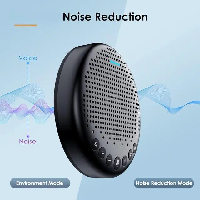 Alt view image 2 of 6 - Conference Speaker and Microphone Luna 360° Voice Pickup w/Noise Reduction/Mute/Indicator USB Bluetooth Speakerphone w/Dongle for 8 People Daisy Chain for 16 Compatible with Leading Software