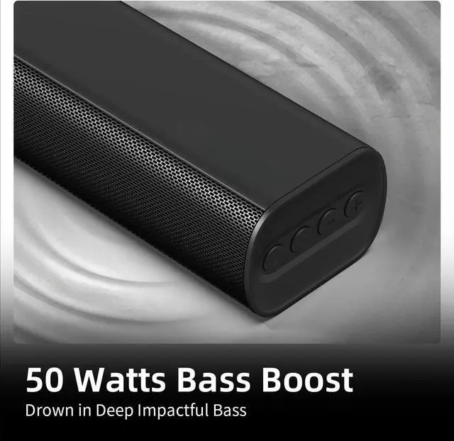 Alt view image 2 of 6 - Sound Bars for TV 16-inch, Cinematic TV Sound Bar with Impactful Bass, Bluetooth Soundbar for TV with Remote Control, Wall Mountable TV Speakers Sound Bar Work with Traditional or Smart TV