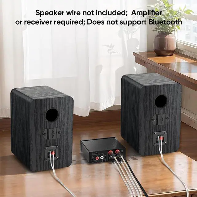 Alt view image 2 of 4 - Passive Bookshelf Speakers, 2-Way Passive Speakers, 3.5" Woofer & Silk Horn Tweeter, 60Hz Bass for Home/Office/Theater Pair (Needs Amplifier or Receiver to Operate)