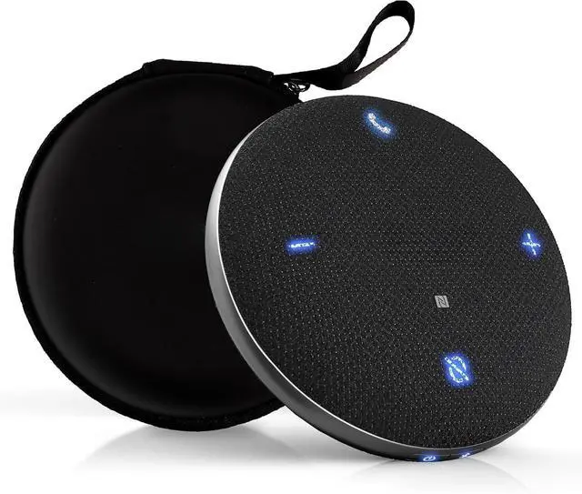 Main image of M4 Bluetooth Speakerphone Conference Microphone with AI Noise Reduction Full-Duplex AI Transcription USB Speakerphone 360° Voice Pickup Conference Speaker Home Office for Teams/Zoom, Black