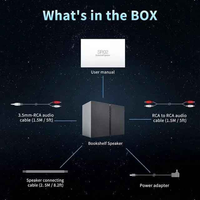 Alt view image 7 of 7 - for4 Inch Powered Bookshelf Speakers with Deep Bass, Bluetooth 5.0 Studio Monitor Speakers, 2.0 Neared Field Audio Speakers with 2 RCA Line Input, Set of 2 Black-New Model