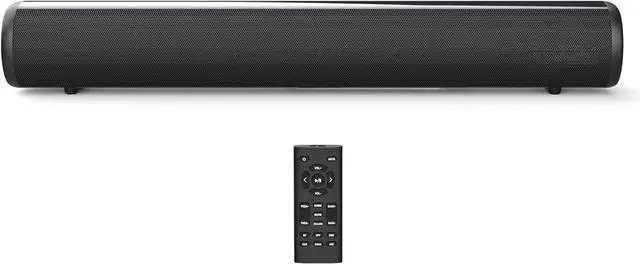 Main image of Sound Bar for TV, Bluetooth Small TV Soundbar Speaker, Optical/HDMI/Aux/Coax/USB/Bluetooth Connection for TV, PC, Projectors, Includes Remote Control, 16 inch