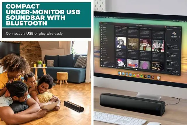 Alt view image 2 of 6 - FOR-Stage Air V2 2.0 Portable Bluetooth Sound Bar Speaker - 10 W RMS - Black