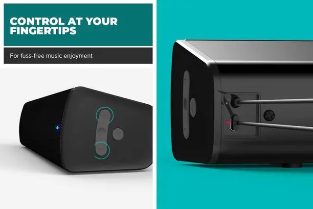 Alt view image 6 of 6 - FOR-Stage Air V2 2.0 Portable Bluetooth Sound Bar Speaker - 10 W RMS - Black