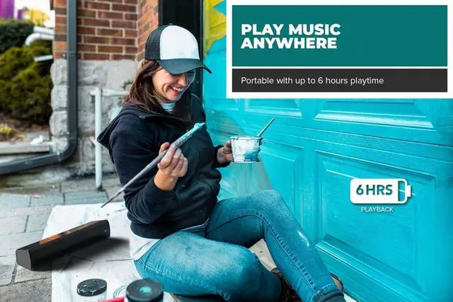 Alt view image 5 of 6 - FOR-Stage Air V2 2.0 Portable Bluetooth Sound Bar Speaker - 10 W RMS - Black