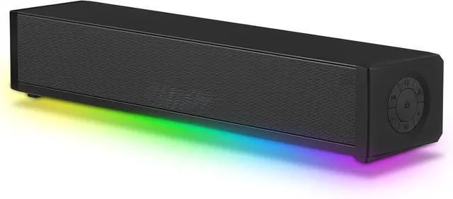 Main image of 2.1 Computer Speakers for Desktop PC, Bluetooth 5.3 Computer Sound Bar with HiFi Sound, 7 RGB Light Modes, DC Powered Laptop Speakers with 3.5mm AUX-in/USB Connected for Game, Music and Movie