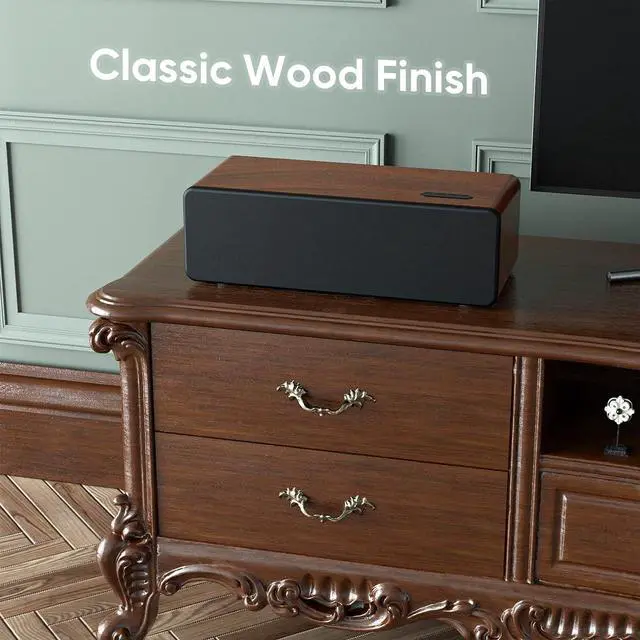 Alt view image 2 of 7 - FOR-Sound Bars for TV, 16.5'' Wooden TV Speakers Soundbar Home Theater Surround Sound System with Dual 3.5'' Woofers, Bluetooth 5.0 and HDMI ARC/Optical/AUX Input for TV, Projector, Record Player