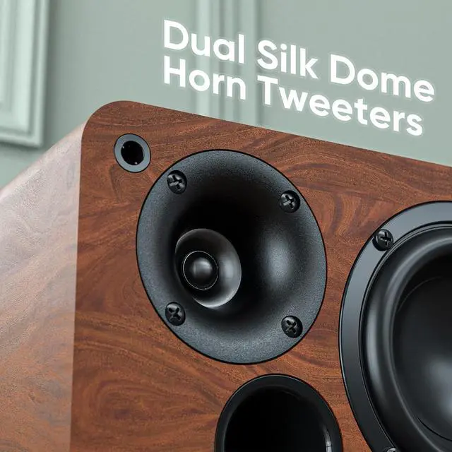 Alt view image 3 of 7 - FOR-Sound Bars for TV, 16.5'' Wooden TV Speakers Soundbar Home Theater Surround Sound System with Dual 3.5'' Woofers, Bluetooth 5.0 and HDMI ARC/Optical/AUX Input for TV, Projector, Record Player