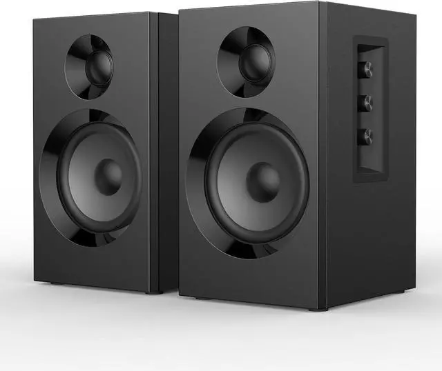 Main image of Active Bookshelf Speakers 3.5" Woofer with 1" Tweeter, 60W RMS-Bluetooth 5.3, Built-in 24bit DAC Dynamic 3D 2.0 Surround Sound, Computer Gaming PC Speakers - Black