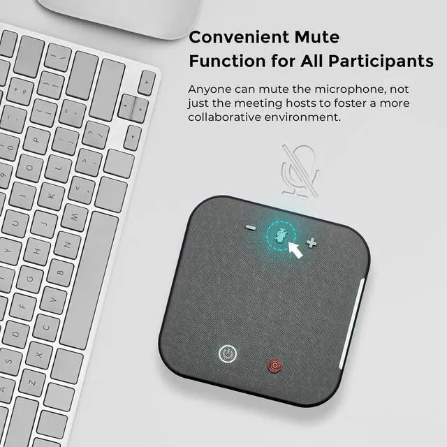 Alt view image 7 of 7 - Conference Speaker and Microphone, USB C & Bluetooth Speakerphone for Computer, Laptop Speakers with mic, 360° Voice Pickup, AI Noise Reduction, 20H Call Time, Online Meetings