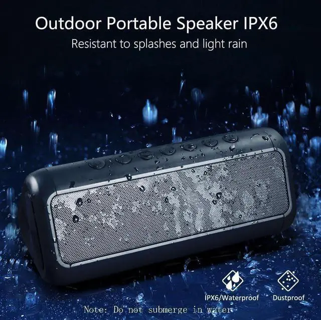 Alt view image 5 of 7 - Solar Bluetooth Speaker Portable Wireless, 50H Playtime with HD Stereo Sound,5000mAh Can Charge Cell Phone,BT5.3,Outdoor Waterproof IPX6,TWS Pairing/AUX/TF play for Camping/Beach/Party/travel/Cycling