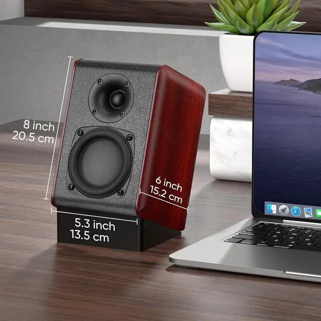 Alt view image 5 of 7 - Passive Bookshelf Speakers with 3.5 inch Woofer,Home Desktop Stereo Speakers,Amplifier or Receiver Required,Passive Surround, Front Speakers for PC/Gaming/Turntable,4 Ohms,Wall Mountable